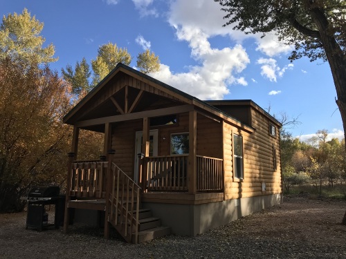 Cabin 6 was added in 2018, it is located by itself at the back of the park next to the creek - very private