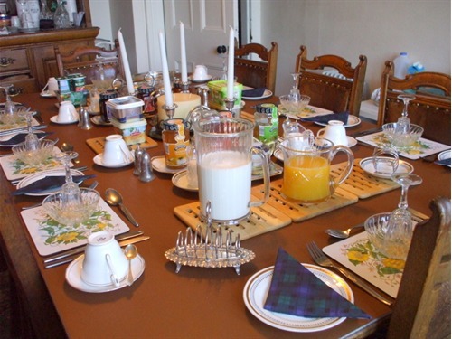 Breakfast table set for eight, Carlton Seamill