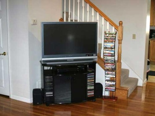 Flat screen TV and large selection of DVD's