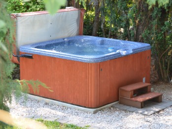 Hot tub in Backyard