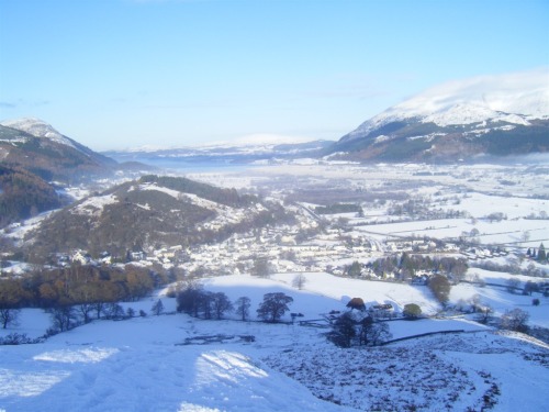 View of Braithwaite from Barrow in Winter