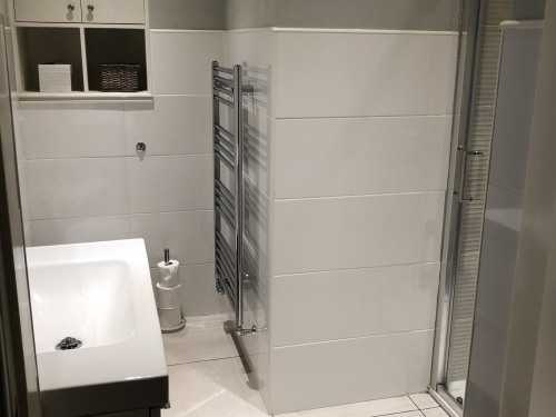 Bathroom with walk in Shower