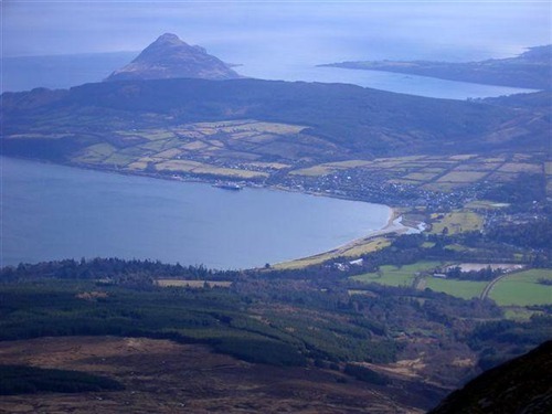Brodick Bay from the summit of Goat Fell, Isle of Arran