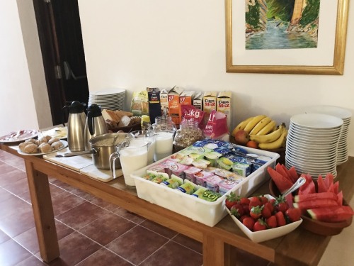 Breakfast selection - We offer a healthy breakfast with cereals, porridge, eggs (any way), yoghurts and different breads with freshly squeezed orange juice, tea and coffee